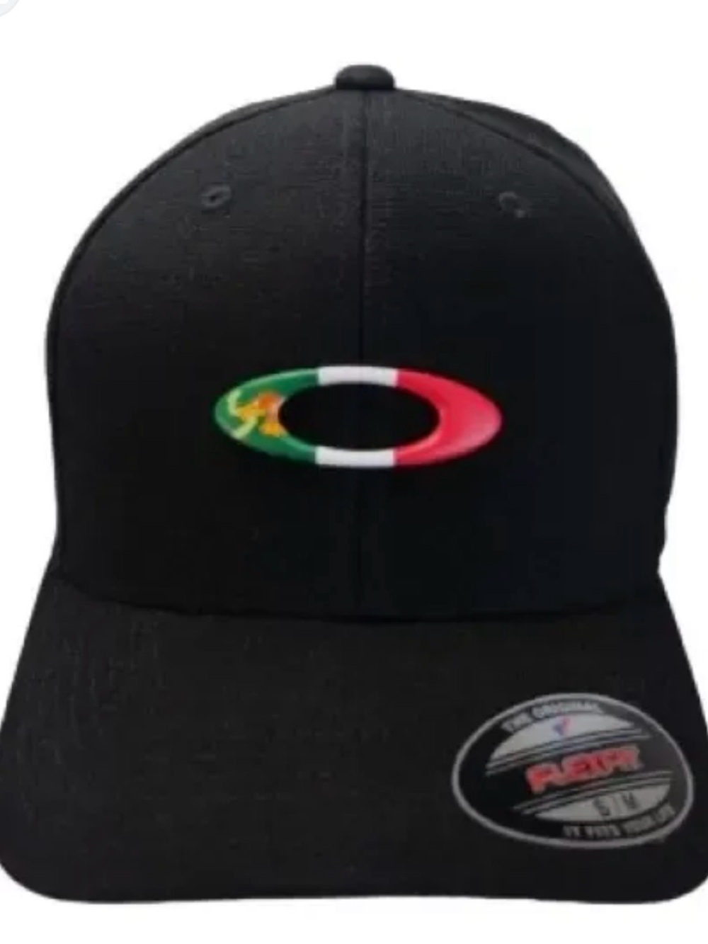 Oakley Tincan Mexico Flag Flexfit Cap Black with Red, White and Green Logo